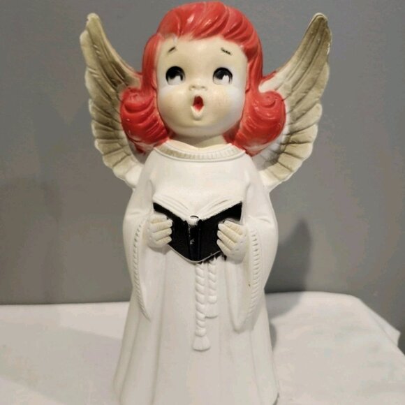 Vintage 1960s MCM Lidco Christmas Tabletop Blow Mold Signing Choir Angel - Picture 1 of 2